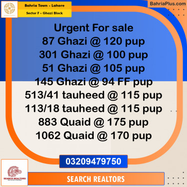 10 Marla Residential Plot for Sale in Sector F - Ghazi Block -  Bahria Town, Lahore - (BP-264319)