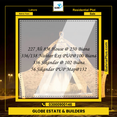 Residential Plot for Sale in Bahria Town, Lahore - (BP-264328)