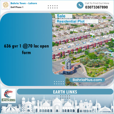 5 Marla Residential Plot for Sale in Golf Phase 1 -  Bahria Town, Lahore - (BP-264439)