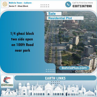 20 Marla Residential Plot for Sale in Sector F - Ghazi Block -  Bahria Town, Lahore - (BP-264441)