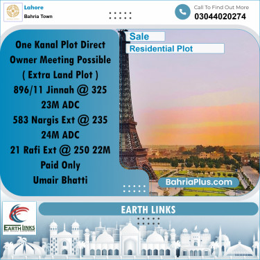 1 Kanal Residential Plot for Sale in Bahria Town, Lahore - (BP-264460)