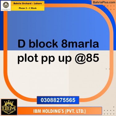 8 Marla Residential Plot for Sale in Phase 2 - C Block -  Bahria Orchard, Lahore - (BP-264505)
