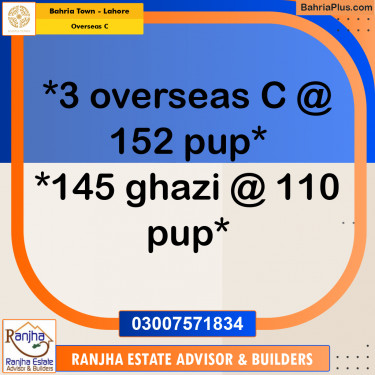 10 Marla Residential Plot for Sale in Overseas C -  Bahria Town, Lahore - (BP-264543)