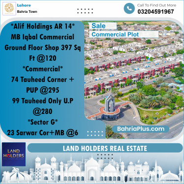 Commercial Plot for Sale in Bahria Town, Lahore - (BP-264565)
