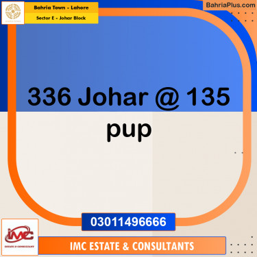 Residential Plot for Sale in Sector E - Johar Block -  Bahria Town, Lahore - (BP-264567)