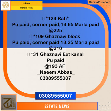 Residential Plot for Sale in Bahria Town, Lahore - (BP-264587)