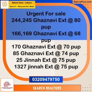 5 Marla Residential Plot for Sale in Sector F - Ghaznavi Ext. Block -  Bahria Town, Lahore - (BP-264648)