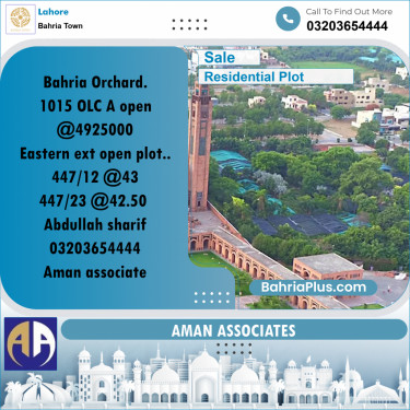 Residential Plot for Sale in Bahria Town, Lahore - (BP-264694)