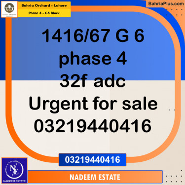 Residential Plot for Sale in Phase 4 - G6 Block -  Bahria Orchard, Lahore - (BP-264736)