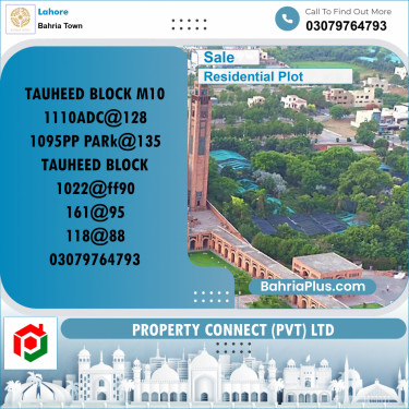 Residential Plot for Sale in Bahria Town, Lahore - (BP-264775)