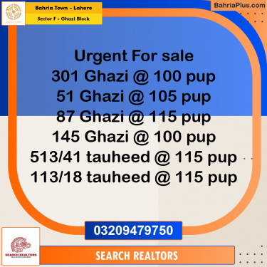 10 Marla Residential Plot for Sale in Sector F - Ghazi Block -  Bahria Town, Lahore - (BP-264812)