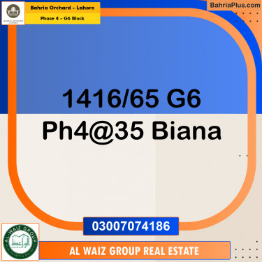 5 Marla Residential Plot for Sale in Phase 4 - G6 Block -  Bahria Orchard, Lahore - (BP-264818)