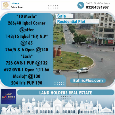 Residential Plot for Sale in Bahria Town, Lahore - (BP-264819)