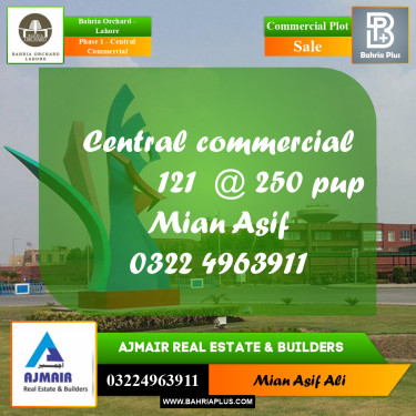 Commercial Plot for Sale in Phase 1 - Central Commercial -  Bahria Orchard, Lahore - (BP-264961)