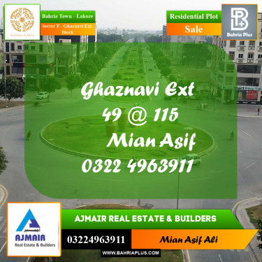 Residential Plot for Sale in Sector F - Ghaznavi Ext. Block -  Bahria Town, Lahore - (BP-264962)