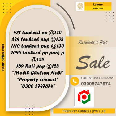 Residential Plot for Sale in Bahria Town, Lahore - (BP-264976)