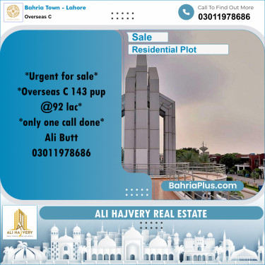 5 Marla Residential Plot for Sale in Overseas C -  Bahria Town, Lahore - (BP-264977)