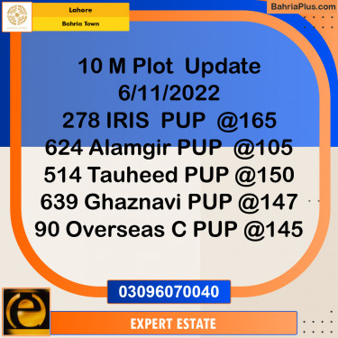 10 Marla Residential Plot for Sale in Bahria Town, Lahore - (BP-265013)