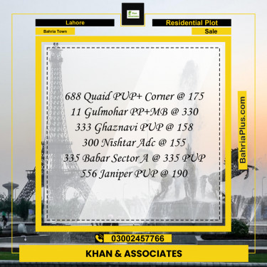 Residential Plot for Sale in Bahria Town, Lahore - (BP-265045)