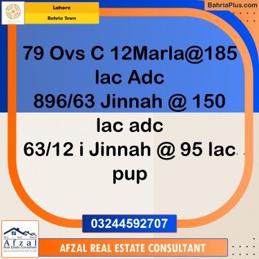 Residential Plot for Sale in Bahria Town, Lahore - (BP-265048)