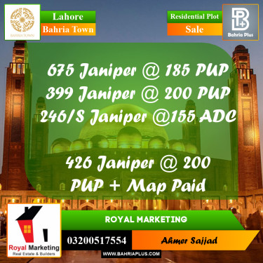 Residential Plot for Sale in Bahria Town, Lahore - (BP-265192)