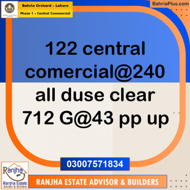 5 Marla Commercial Plot for Sale in Phase 1 - Central Commercial -  Bahria Orchard, Lahore - (BP-265223)