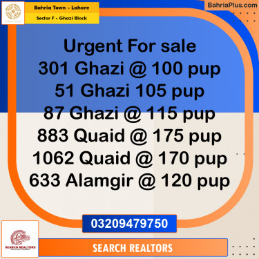 10 Marla Residential Plot for Sale in Sector F - Ghazi Block -  Bahria Town, Lahore - (BP-265232)