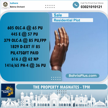 Residential Plot for Sale in Bahria Orchard, Lahore - (BP-265288)