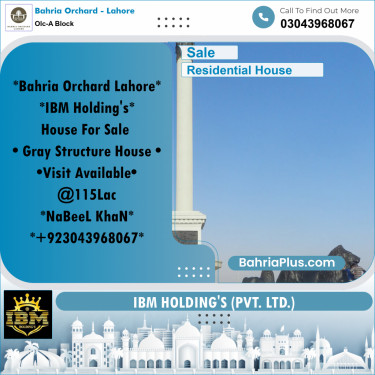 5 Marla Residential House for Sale in OLC-A Block -  Bahria Orchard, Lahore - (BP-265304)