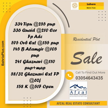 Residential Plot for Sale in Bahria Town, Lahore - (BP-265358)