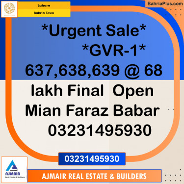Residential Plot for Sale in Bahria Town, Lahore - (BP-265374)