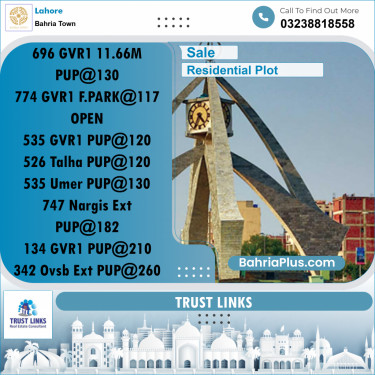 Residential Plot for Sale in Bahria Town, Lahore - (BP-265386)