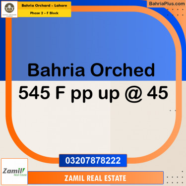 5 Marla Residential Plot for Sale in Phase 2 - F Block -  Bahria Orchard, Lahore - (BP-265403)