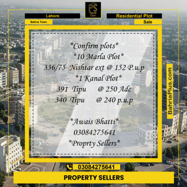 Residential Plot for Sale in Bahria Town, Lahore - (BP-265415)