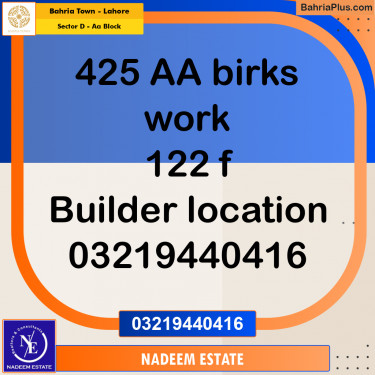 Residential Plot for Sale in Sector D - AA Block -  Bahria Town, Lahore - (BP-265497)
