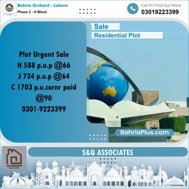 8 Marla Residential Plot for Sale in Phase 2 - H Block -  Bahria Orchard, Lahore - (BP-265502)