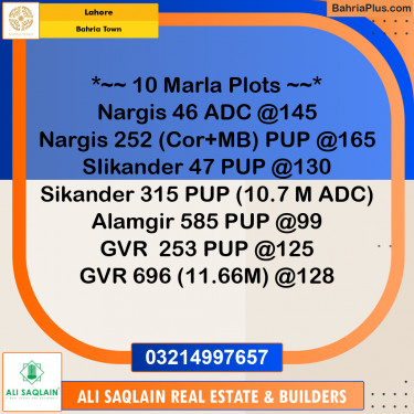 Residential Plot for Sale in Bahria Town, Lahore - (BP-265543)