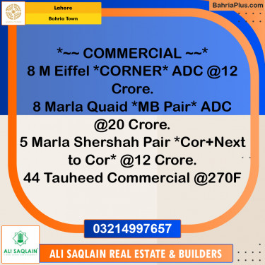 Residential Plot for Sale in Bahria Town, Lahore - (BP-265545)