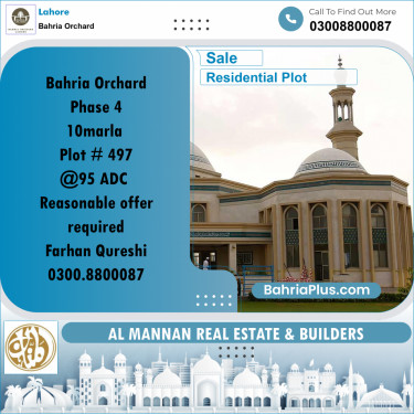 Residential Plot for Sale in Bahria Orchard, Lahore - (BP-265562)