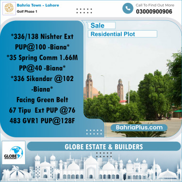 Residential Plot for Sale in Golf Phase 1 -  Bahria Town, Lahore - (BP-265591)