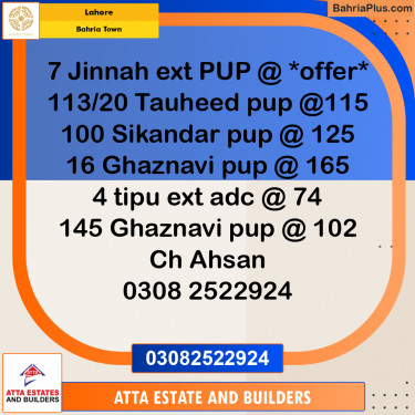 Residential Plot for Sale in Bahria Town, Lahore - (BP-265685)