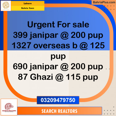 10 Marla Residential Plot for Sale in Bahria Town, Lahore - (BP-265688)
