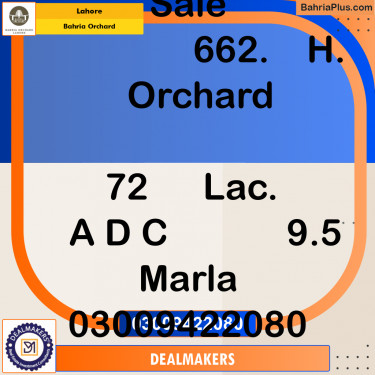 9 Marla Residential Plot for Sale in Bahria Orchard, Lahore - (BP-265715)