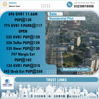 Residential Plot for Sale in Bahria Town, Lahore - (BP-265774)