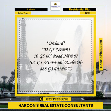 Residential Plot for Sale in Bahria Town, Lahore - (BP-265807)