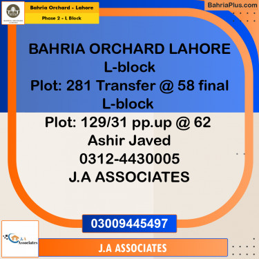 5 Marla Residential Plot for Sale in Phase 2 - L Block -  Bahria Orchard, Lahore - (BP-265822)