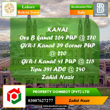 Residential Plot for Sale in Bahria Town, Lahore - (BP-265835)