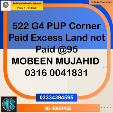 10 Marla Residential Plot for Sale in Phase 4 - G4 Block -  Bahria Orchard, Lahore - (BP-265839)