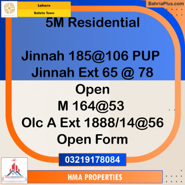 5 Marla Residential Plot for Sale in Bahria Town, Lahore - (BP-265840)