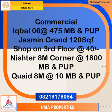 Commercial Plot for Sale in Bahria Town, Lahore - (BP-265846)